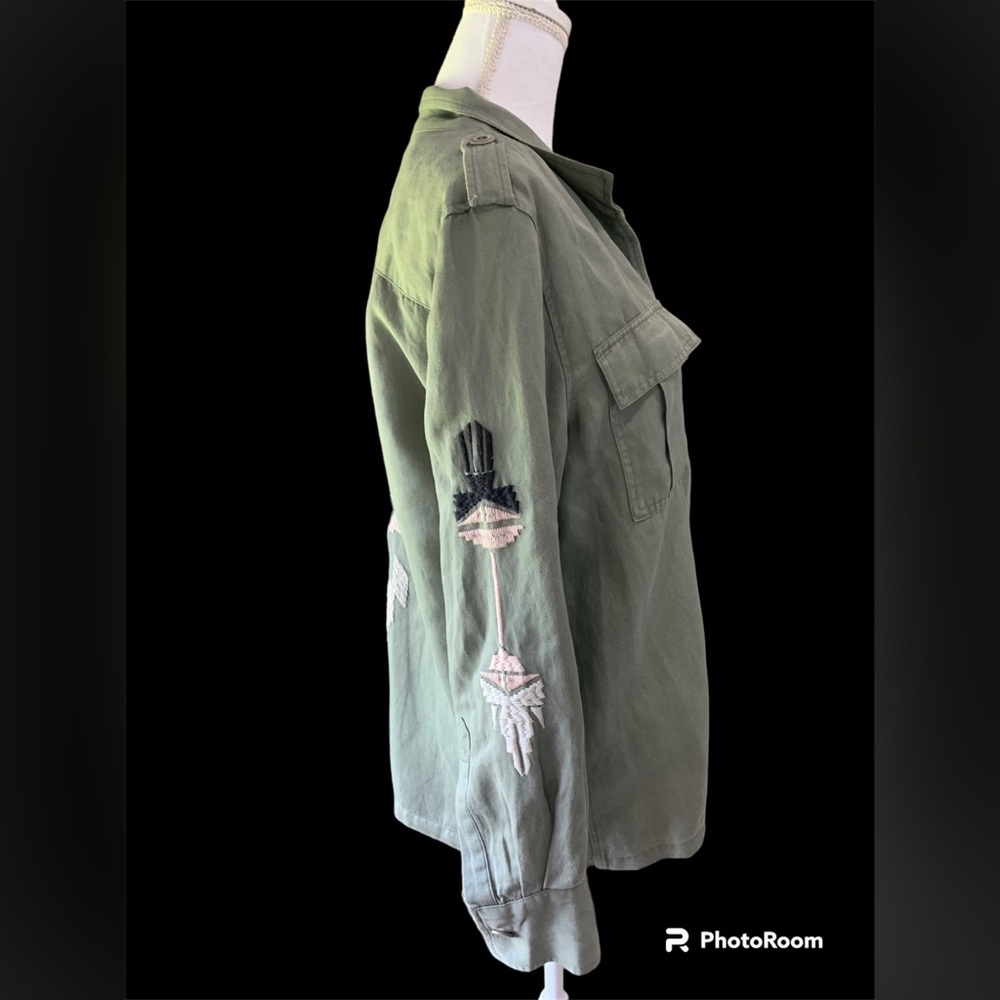 Rails Eliott Embroidered Green/Sage Linen Aztec B… - image 2